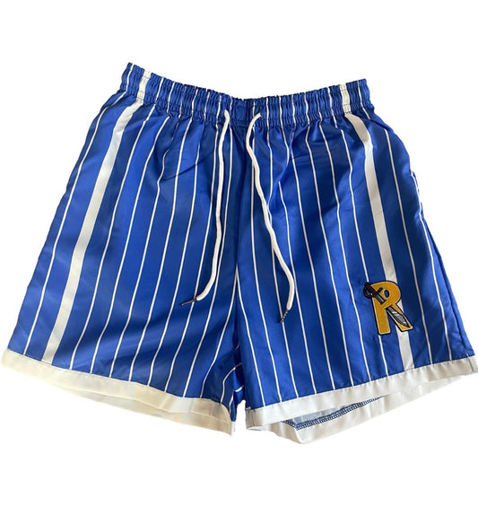 Blue & Yellow Pinstripe Shorts